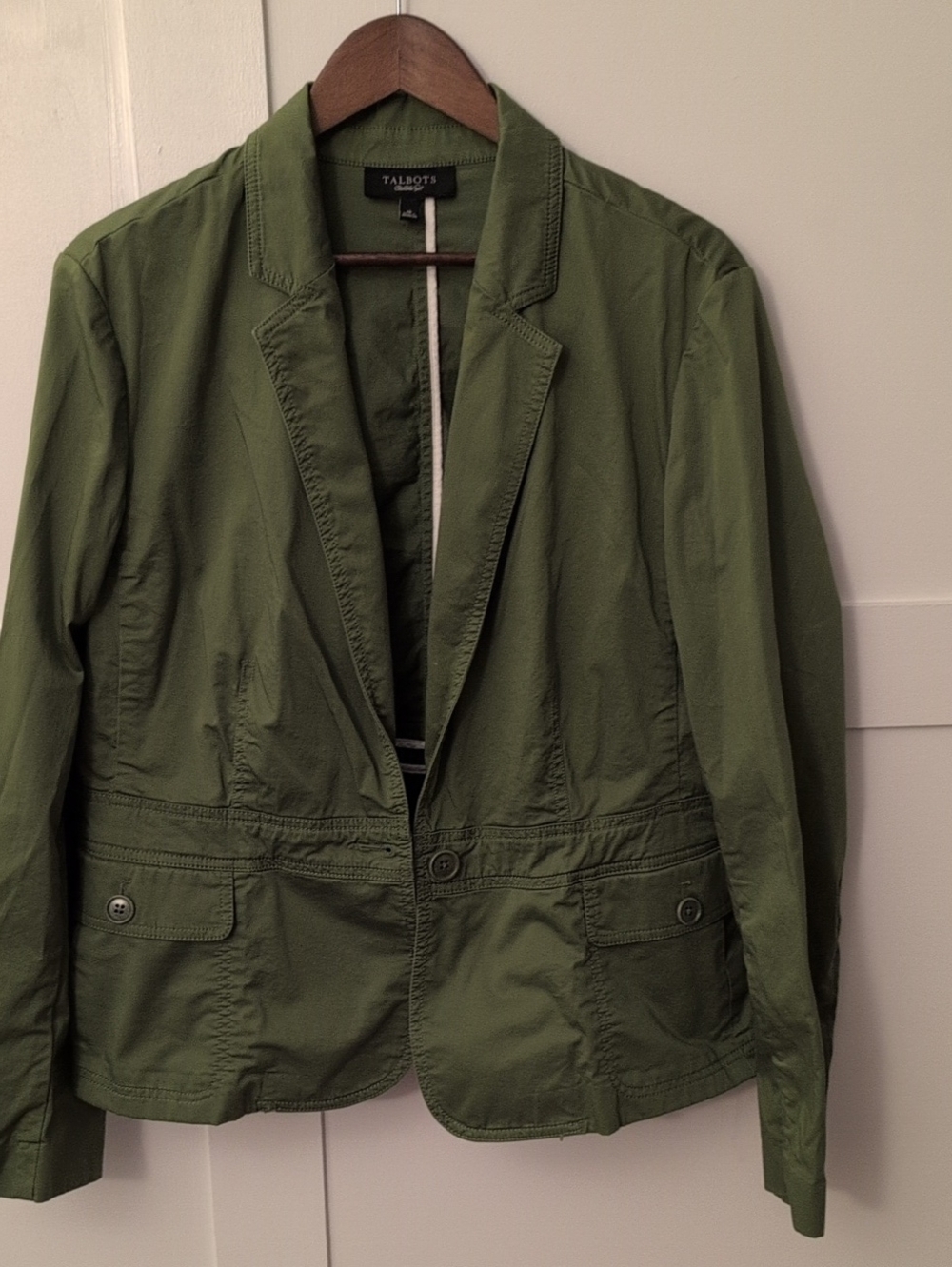 Talbots Olive Utility Blazer Jacket